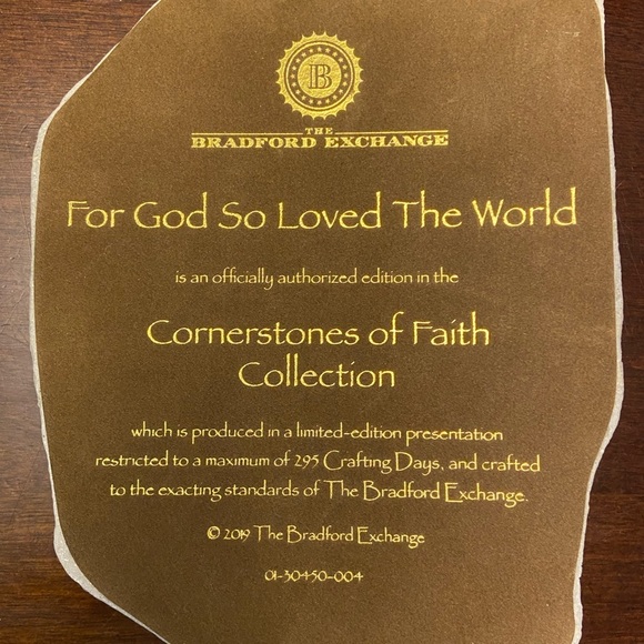 Bradford Exchange Cornerstones of Faith John 3:16 Plaque Jesus God Crucifixion - Picture 2 of 2